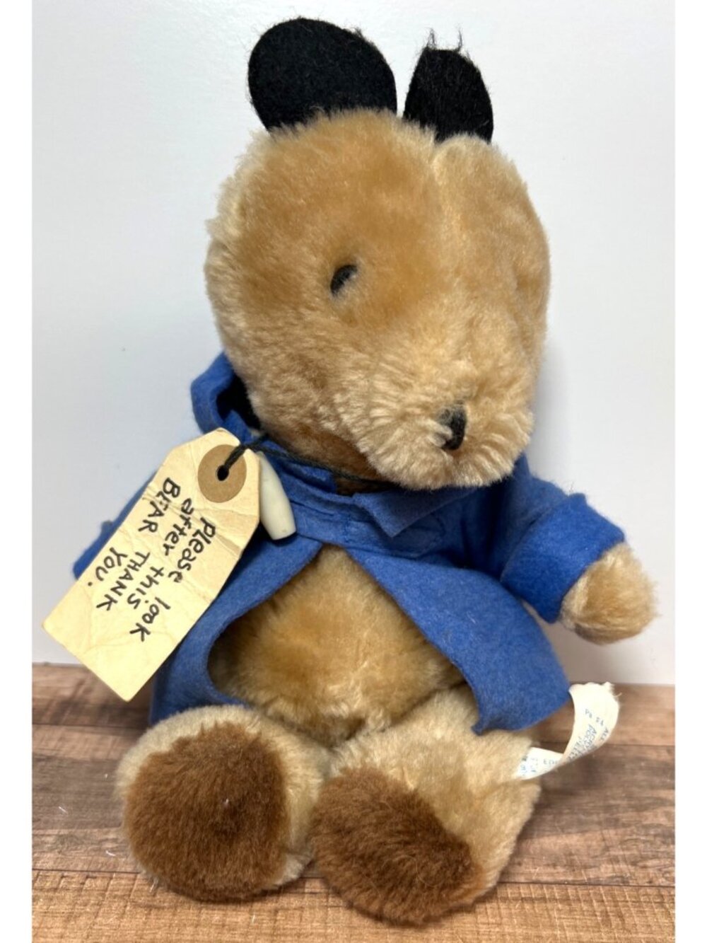 Vintage 1975 Paddington Bear Plush toy Collectible Eden toys Stuffed Animal 9½"